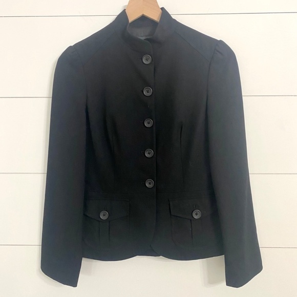 Banana Republic Black Cropped Blazer Suit Jacket, Womens Size 2 - Picture 2 of 6